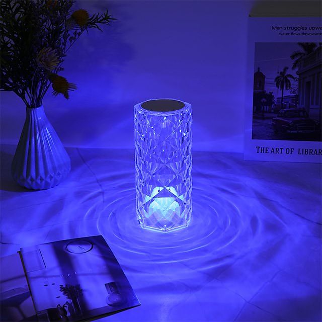 16 Color Changing Rose Crystal Diamond Table Lamp